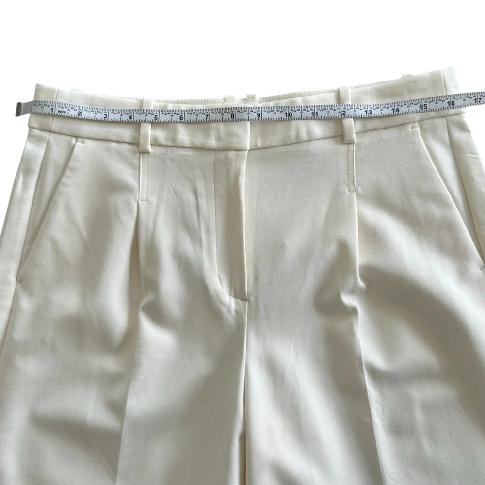 NEW J. CREW High-rise trouser‎ short in city twill in Cream Size 10